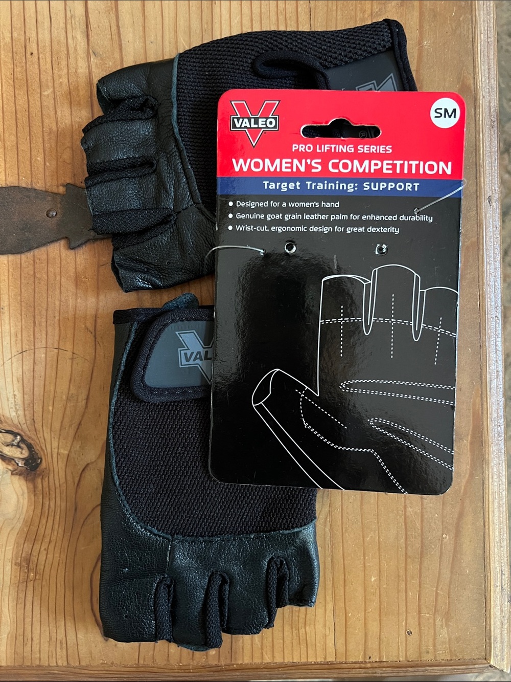 Women's Competition Black Half-Finger Weightlifting Gloves - Small